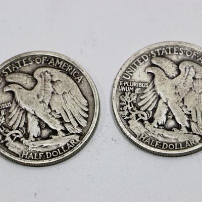 1934 & 1935 Silver Walking Libert Half Dollars - Rare American Coins #501-03