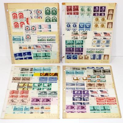 Old United States Stamp Plate Blocks - Mint Stamps 4 Panels Collection #501-20