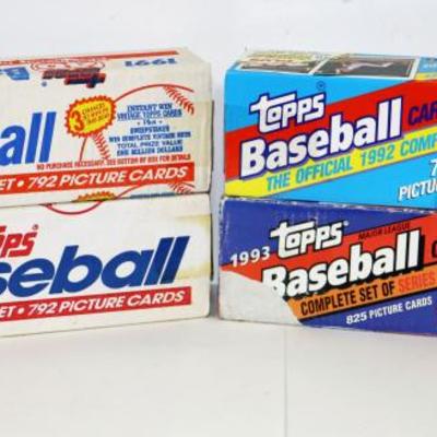 1990, 1991, 1992, 1993 TOPPS BASEBALL CARDS LOT - 4 BOXES #501-26