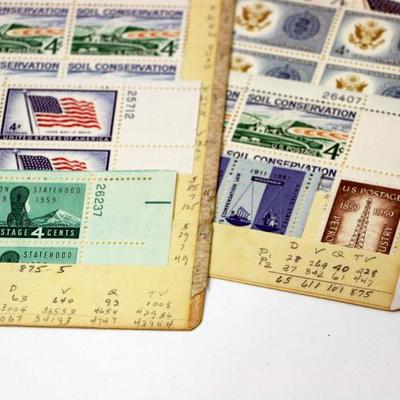 Old United States Stamp Plate Blocks - Mint Stamps 4 Panels Collection #501-20