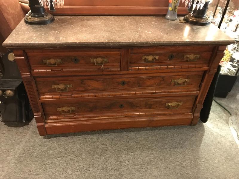 Lot 12Beautiful Antique Victorian Mahogany Eastlake Style Marble Top