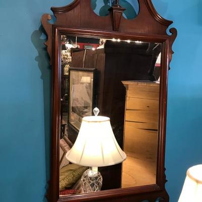Lot 24-Vintage Mahogany Chippendale Style Mirror