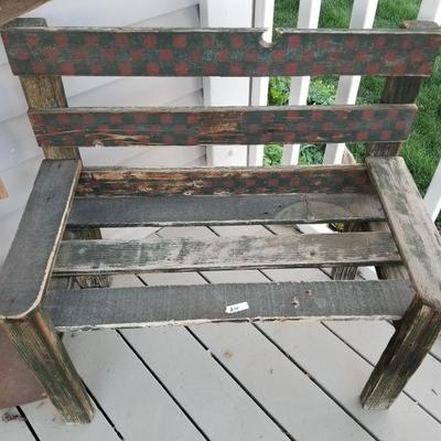 Decorative Small Rustic Wooden Bench