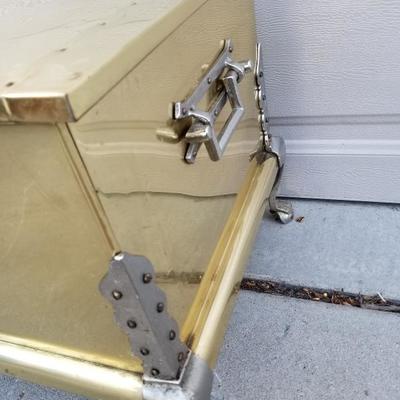 Vintage Brass Plated Chest w/ Silver Foot