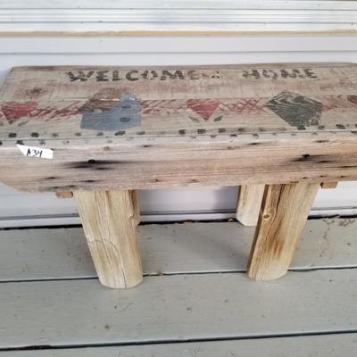 Small Hand Painted Wooden Bench