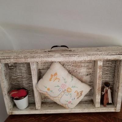 Rustic Distressed Painted Shelf Decor