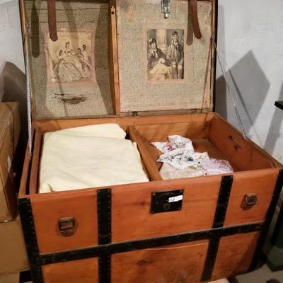 Antique Travel Trunk W/ Drawer