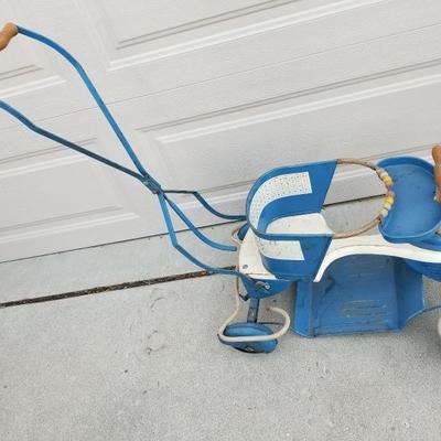 Antique Blue Baby Stroller