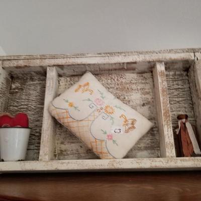 Rustic Distressed Painted Shelf Decor