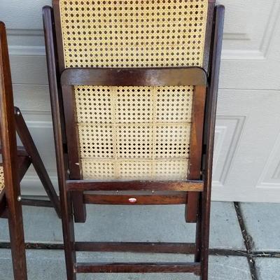 Lot of 3 VIntage Japan Wood Folding Chairs