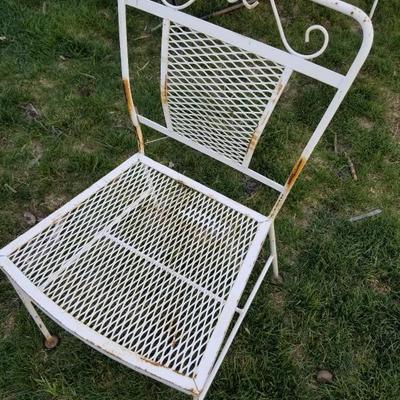 Vintage Metal Patio Dining Chair #4 of 4