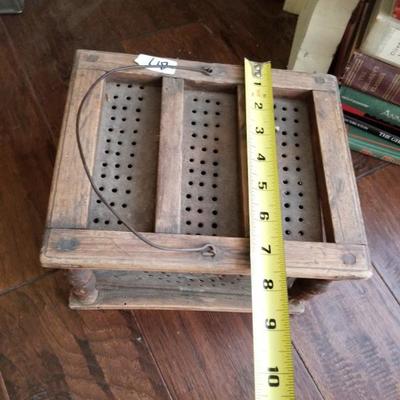 Antique Wood & Metal Bed Warmer Box