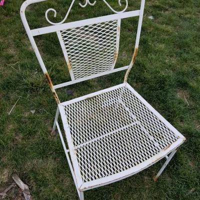 Vintage Metal Patio Dining Chair #4 of 4