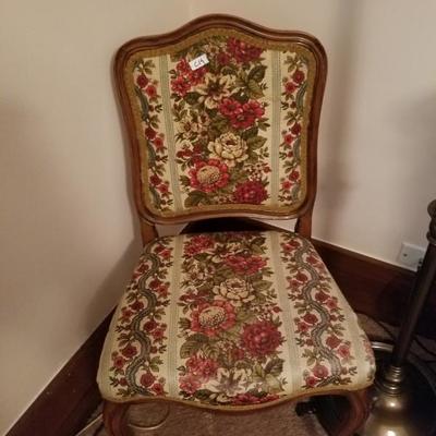 Antique Padded Flower Pattern Chair
