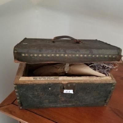 Antique 1800's Newspaper Lined Storage Box