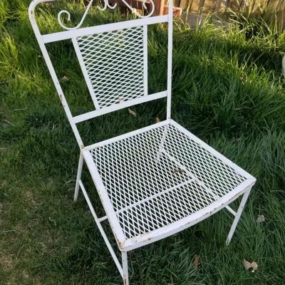 Vintage Metal Patio Dining Chair #3 of 4