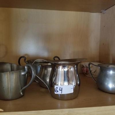 Small Lot of Assorted Silverplate Creamer Milk Pitchers