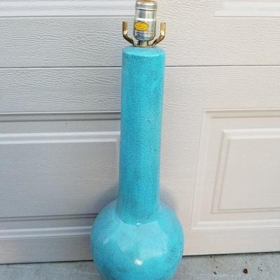 Vintage Blue Crackle Ceramic Glazed Lamp