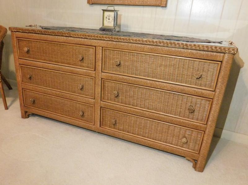 Modern Wicker 6 Drawer Dresser By Henry Link Estatesales Org