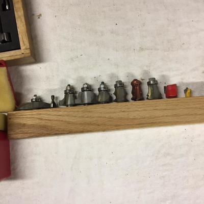 Lot - 100.  Forstner Bits with Assortment of Router Bits