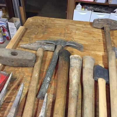 Lot 35-  Axes, Sledgehammer and Picks