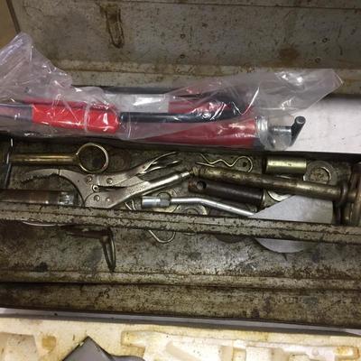 Lot - 126  Toolbox with Contents and Grease Gun