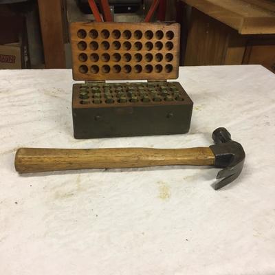 Lot - 85  Leather Stamp Set and Hammer