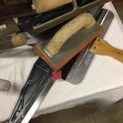 Lot - 99  Cement Trowels with Drywall Tools and More