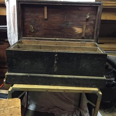Lot - 204 Wooden Trunk With Key