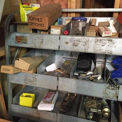 Lot 23 - Metal Shelf with Contents