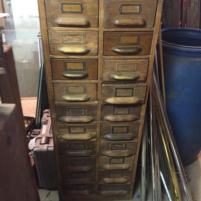 Lot - 87. Antique 20 Drawer Cabinet with Contents 