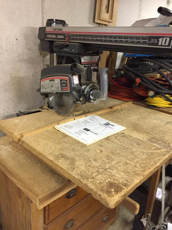 Lot 111 Craftsman 10 Radial Saw And Cabinet With Contents