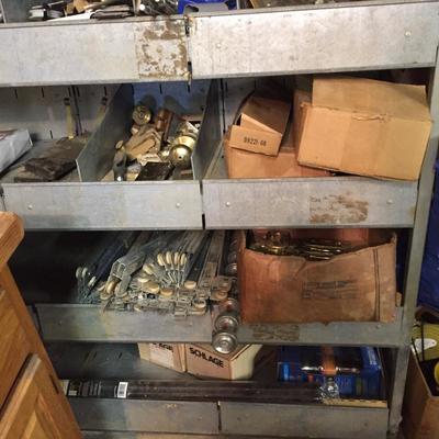 Lot 23 - Metal Shelf with Contents
