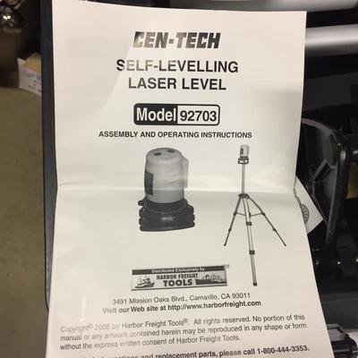 Lot - 98  Cen Tech Self Leveling Laser Level