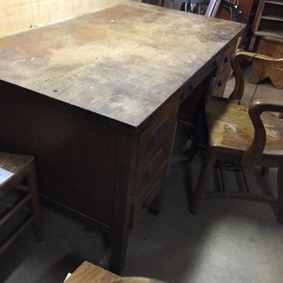 Lot - 113. Antique Desk and Chair