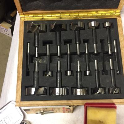 Lot - 100.  Forstner Bits with Assortment of Router Bits