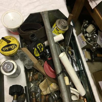 Lot - 120  Metal Box with Metal Carryall and Contents