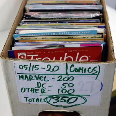 350 Comic Books Lot - Marvel 200, DC 50, Other 100 - 1 Long Box #515-20