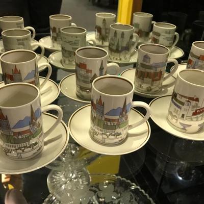Lot 78- Vintage Set of Nine Suisse Langenthal Espresso Cups and Saucers