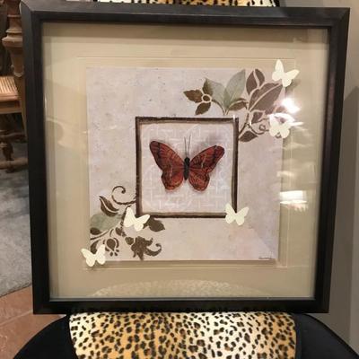 Lot 197- Pair of Modern Decorator Prints of Butterflies