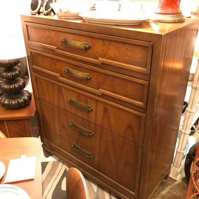 Lot 108- MCM Walnut Chest of Drawers