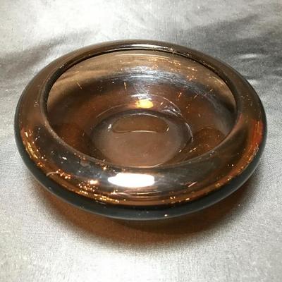 Lot 61- MC Burmese Handblown Brown Glass Low Bowl