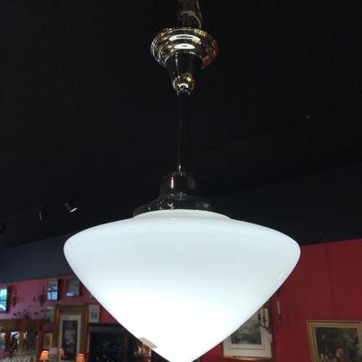 Lot 186- Vintage Conical Schoolhouse Shade with New Fixture
