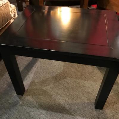 Lot 3-Set Black Wood End Tables and Coffee Table