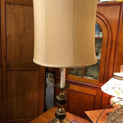 Lot 206- MC Restored Black and Brass Lamp with Shade