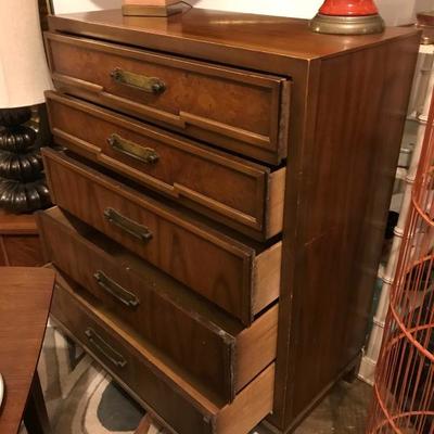 Lot 108- MCM Walnut Chest of Drawers