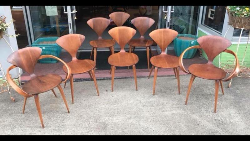 Lot 91 Ultra Rare Set Of Eight First Production Run Cherner Pretzel Chairs Estatesales Org