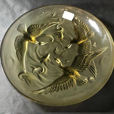 Lot 71-Vintage Verlys France Duck and Koi Bowl in Green
