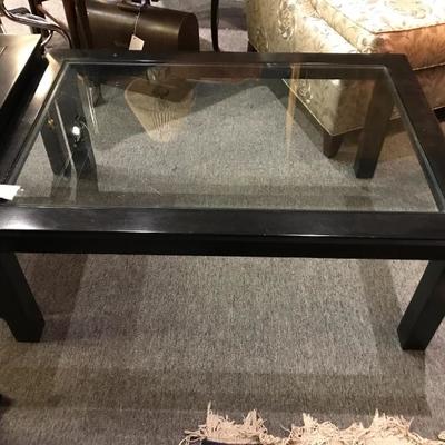 Lot 3-Set Black Wood End Tables and Coffee Table