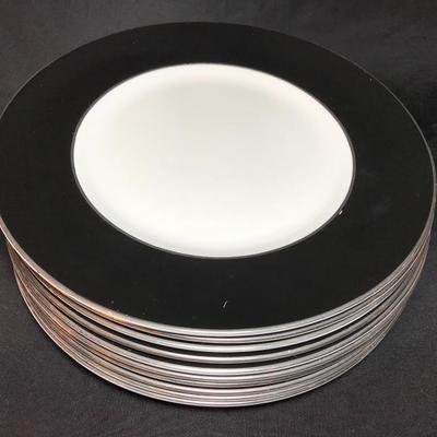 Lot 74- Set of Ten Royal Worcester Ventura Black Dinner Plates